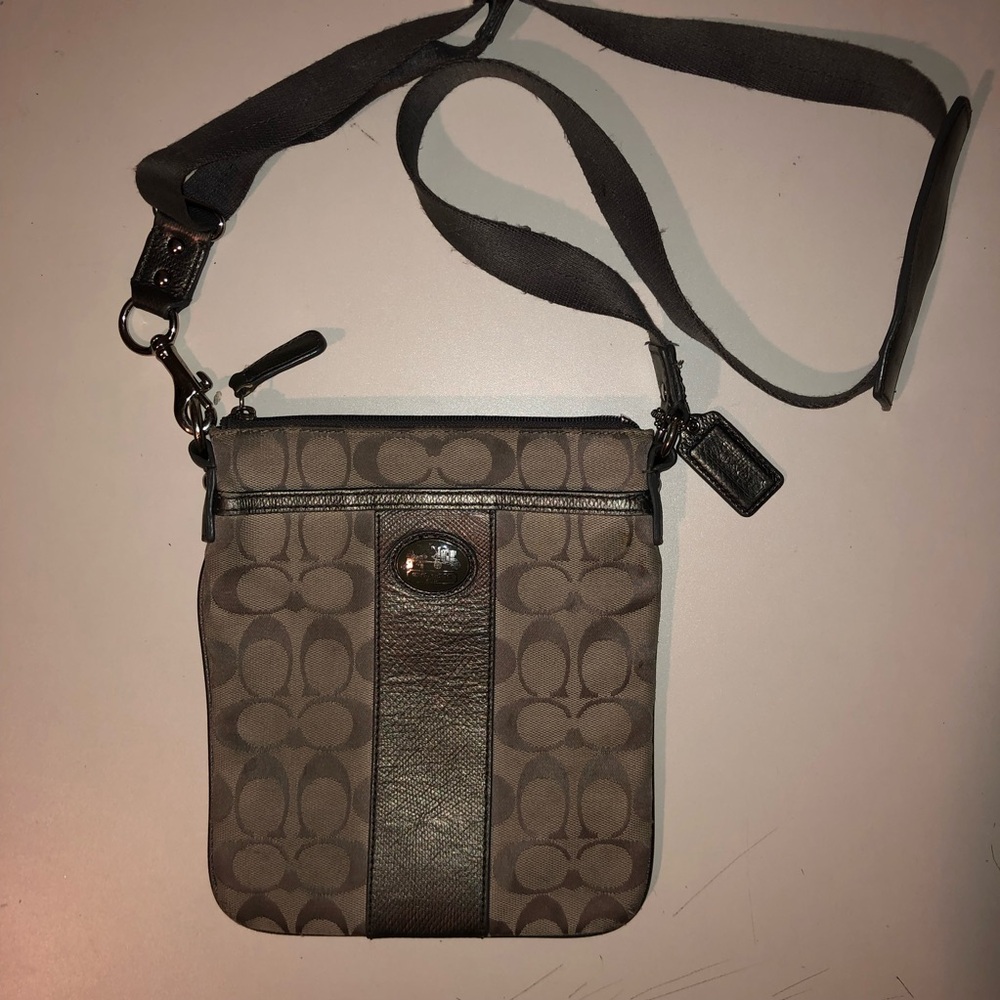 Coach Bag Gray And Silver Color